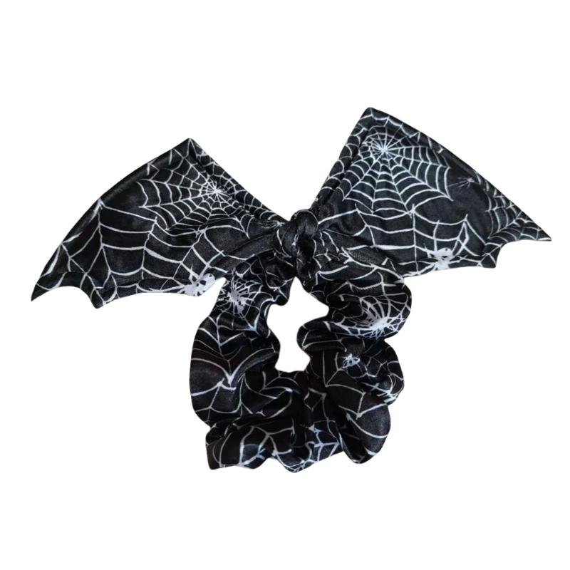 

Fashionable Halloween Hair Scrunchies Bat Wing Arachnid Theme Hair Accessory Gift Creative Photography Props