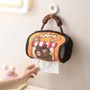 Modern Minimalist Bear Pattern Linen Paper Towel Dispenser For Home Bathroom And Car Decor