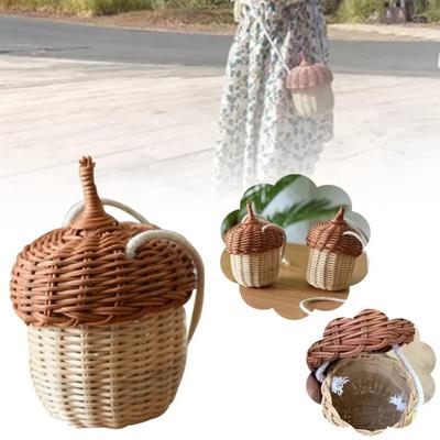 Nuevo cubo cesta de almacenamiento con forma de bellota estilo playa tropical bolso de hombro accesorios para fotos material plástico