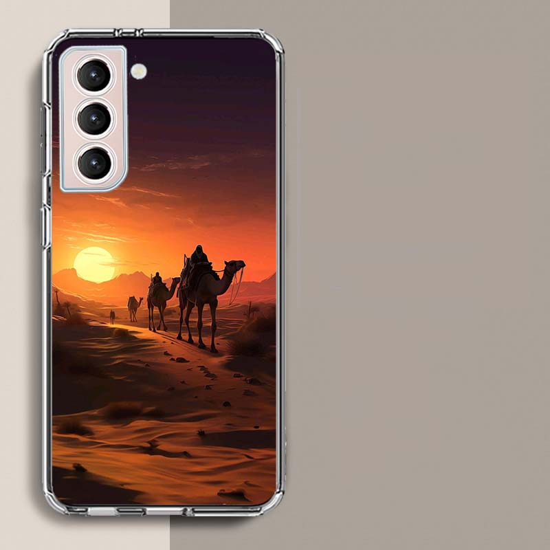 Desert Camel Caravan Grazing Phone Case For Samsung A16 A26 A36 A56 A17 A15 A25 A35 A55 A14 A24 A34 A54 A04S A05S Galaxy Note 20