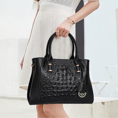 Sac femme Sac femme mode Sac à main de ville Grand sac en cuir motif crocodile Sac bandoulière femme