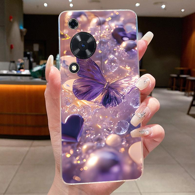 For Huawei Nova Y63 Case NovaY63 Y 63 Phone Cover Clear Silicone Fashion Flower TPU Soft Cases for Huawei Nova Y72s Back Shells