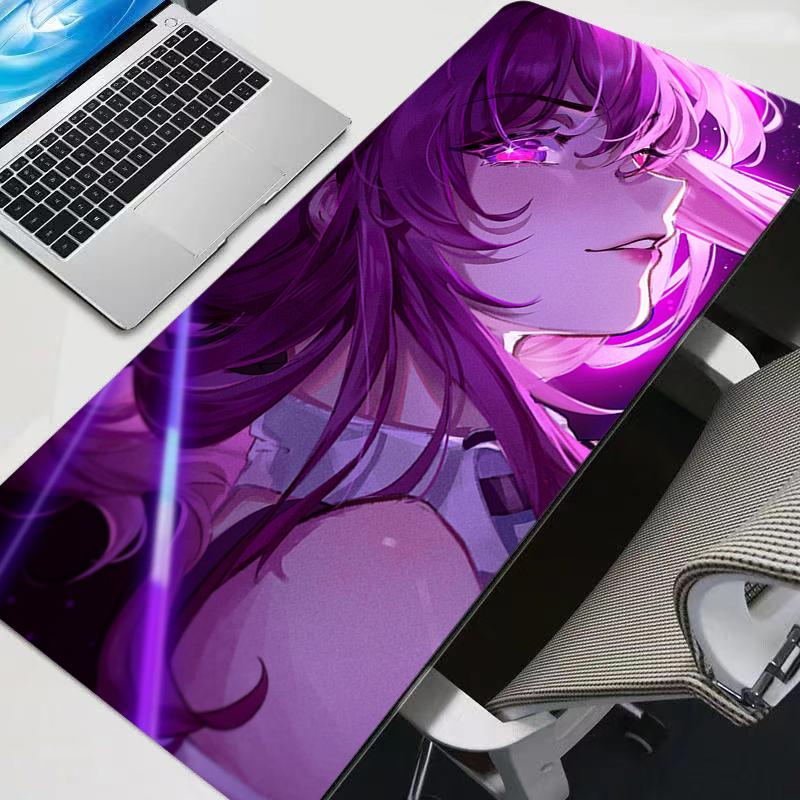 Large Gaming Mouse Pad Antislip Desk Mat Stitched Edges Stylish Aqua Fantasy Anime Print Smooth Surface for PC Laptop