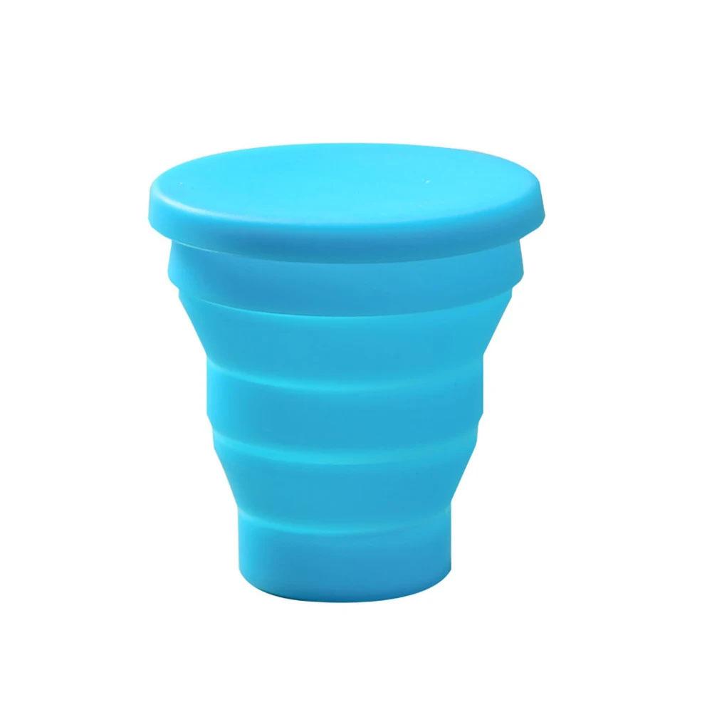 Folding 200mL Silicone Retractable Cup With Lid Portable High-Temperature Resistant Food Grade Water Outdoor Travel Water Cup