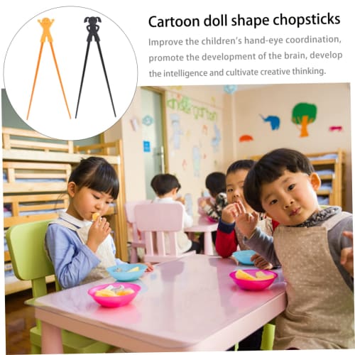 Mikinona 4-Pair Beginner's Cartoon Design Training Chopsticks Set for Kids, Smooth Material for Babies, Helps Children Gain Independence and Enjoys a