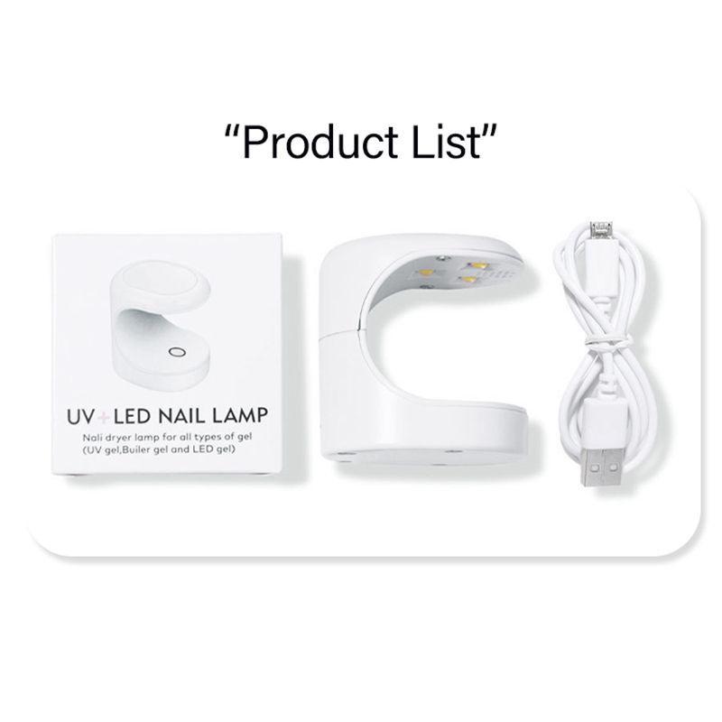 Nail Drying Lamp 16W UV LED Lamp Nail Mini Portable Nail Dryer With USB Cable Gel Nail Polish Dryer Gift Home Travel Use
