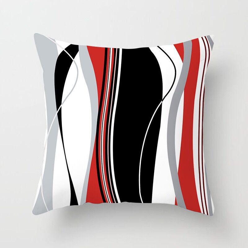 Modern Minimalist Red Abstract Geometric Pillowcase Home Sofa Pillow Cushion Cover