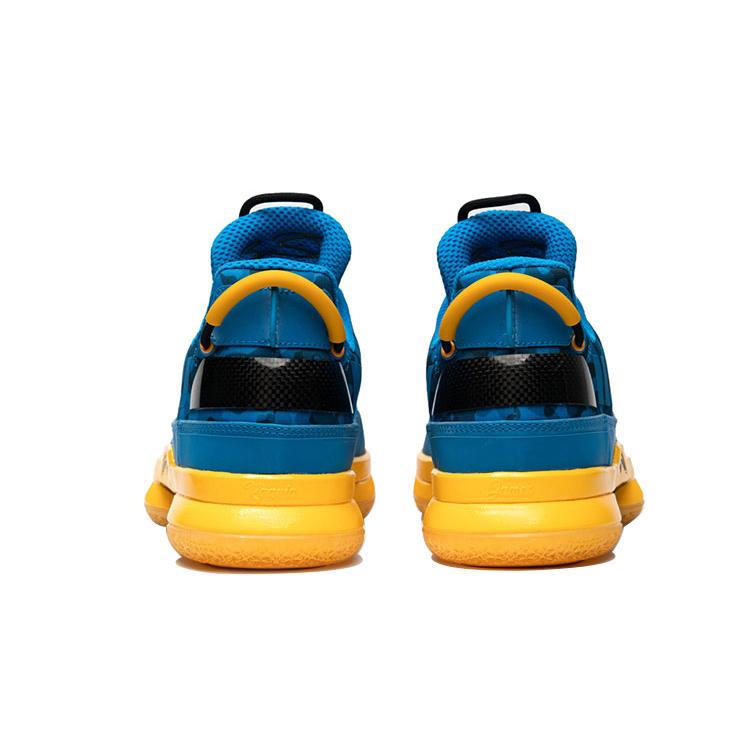 New LiNing WOW 7 Cushioning Anti Slip And Wear Resistant Low Top Basketball Shoes Men's Blue Yellow ABAN079-35