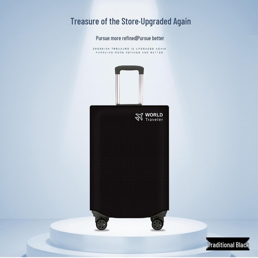 Dustproof Thickened Travel Suitcase Cover - Non-Woven Fabric with Pull-Rod Access