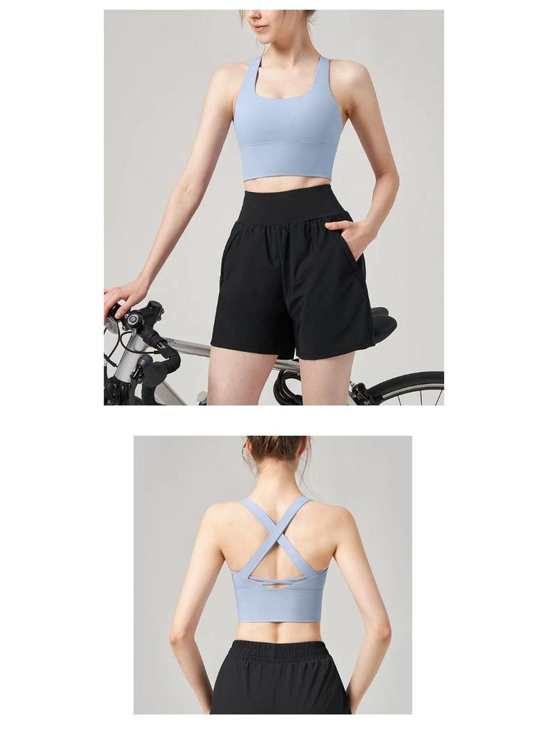 Damen Sport-BH mit hoher Intensität, stoßfest - Sommer Lauf- & Yoga-Weste mit schönem Rückendesign