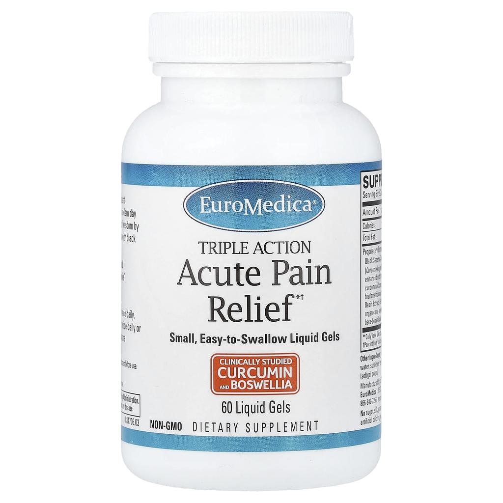 EuroMedica, Acute Pain Relief, Liquid Gel, 60 Tablets