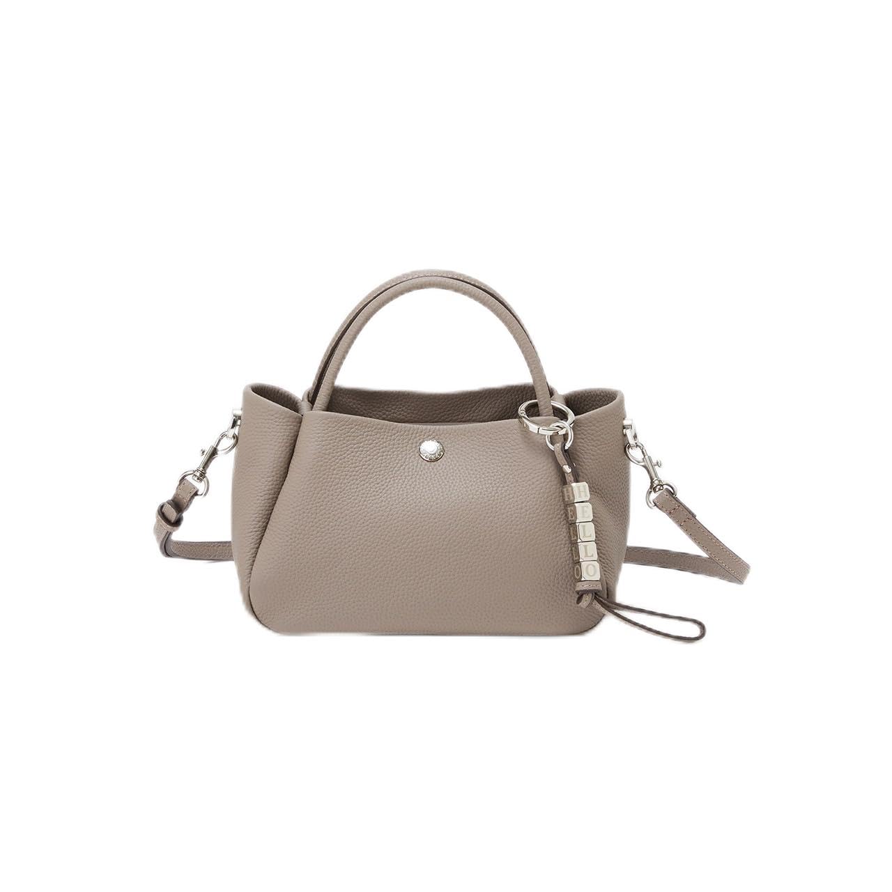 Мини-сумка-тоут TOPKAPI из усадочной кожи с плечевым ремнем/шармом (Грейдж)