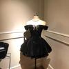 Hepburn-Stil One-Shoulder Figurbetontes Kleines Schwarzes mit Glitzer