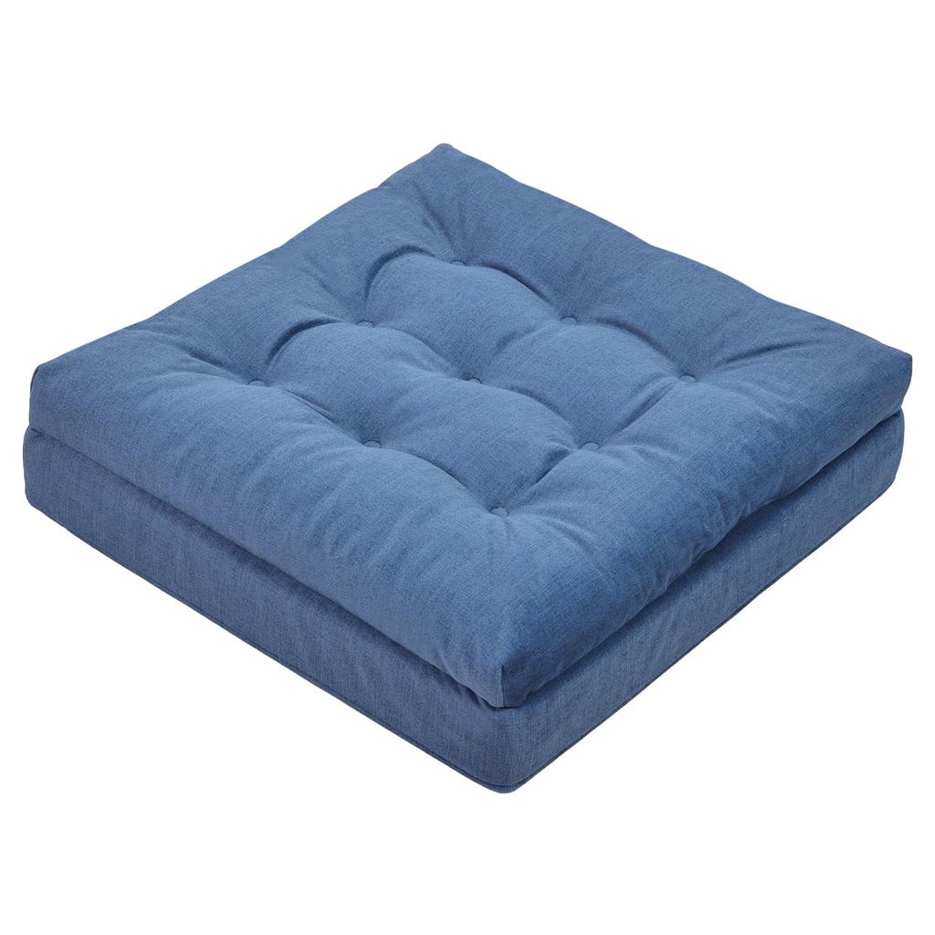 Shinnwa Zabuton Extra silná patentovaná 2 vrstvy Nízká odolnost Vysoká poškozuje vaši velkou podlahu Pohovka Modrý omyvatelný polštář, 50x50 cm, 12 cm, Zabuton,
