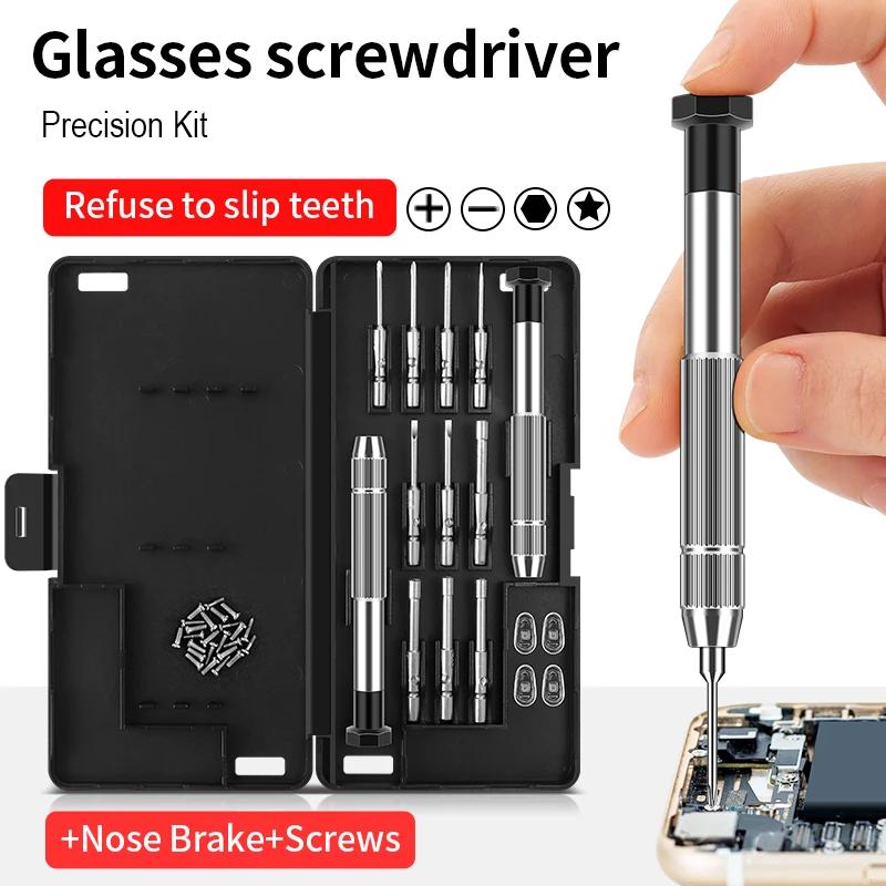 12pcs/set Glasses Screwdriver For Phone clocks Eyeglass Watch Hand Repair Kit with Storage Box Precision Screwdriver Tools
