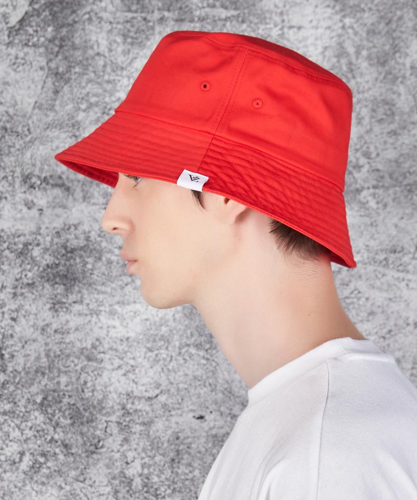 Bajal Monogram Label Color Bucket Hat Red