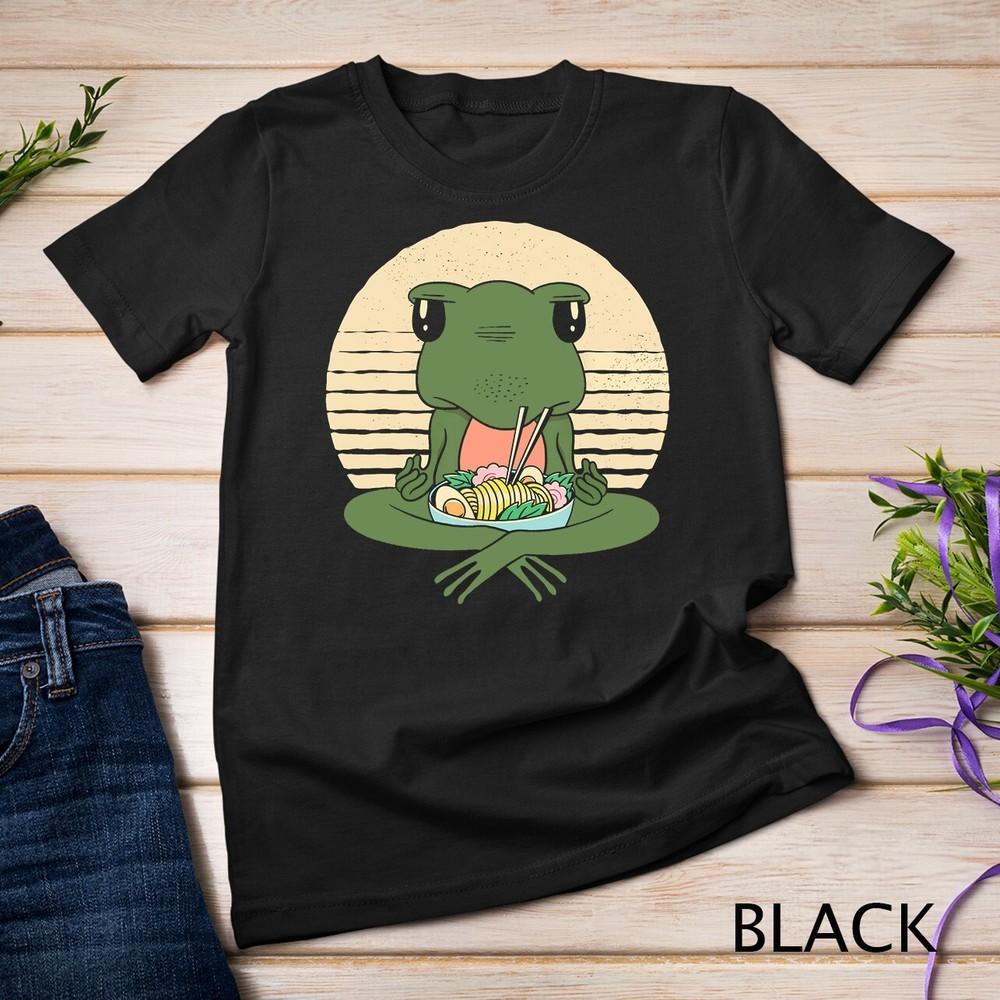 

Cute Frog Eating Ramen Unisex T-shirt M