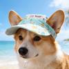 Pet Sun Hat Plaid Cat Baseball Cap with Ear Holes Adjustable Elastic Cord Cute Print Brimmed Cap for Cats And Dogs Sun Protection Outdoor Walking