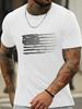 Einfaches US-Flaggen-Grafik Herren Rundhals Kurzarm T-Shirt - Lässiges Bequemes Leichtes Oberteil für den Sommer