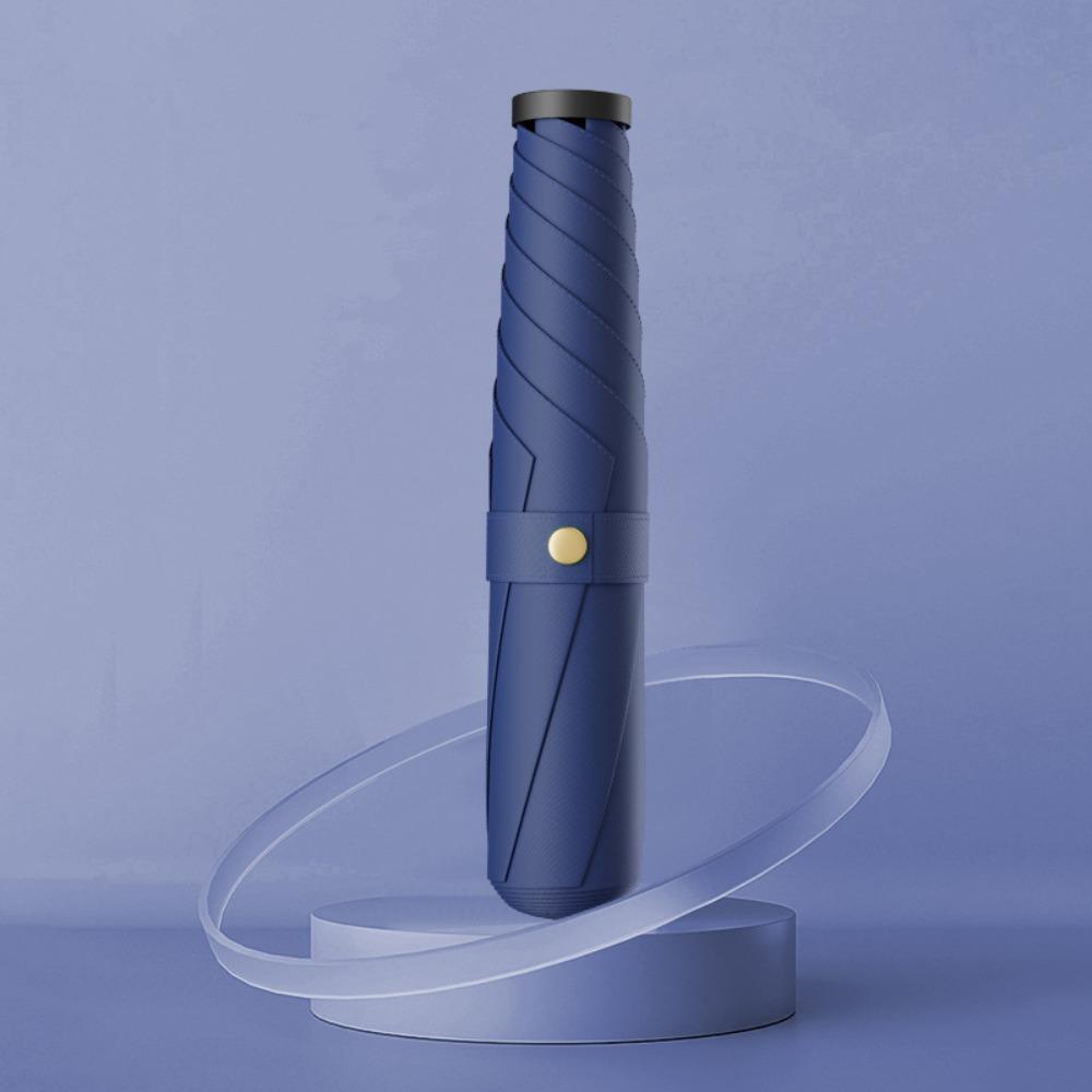 Carbon Fiber Ultra-light Sun Umbrella 3 Folding Pocket Pencil Umbrella Summer темно-синий