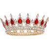 European Baroque Round Crown Alloy Tiara Bridal Wedding Accessories Birthday Coming of Age Ceremony Round Crown
