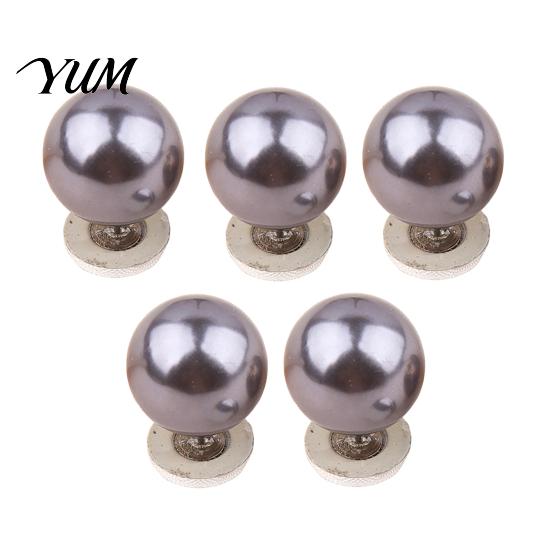 Clothes Fixing Clips for Necklines 5Pcs Fake Pearl Buttons Clothing, Removable Decorative Brooch Pins, No Cardigan Closure Fasteners Sew Safety