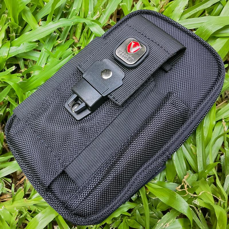 Men's Leather Phone Waist Bag - Vertical, Multifunctional, Double Layer, Casual Construction Style, Fits 6.7/6.8 Inch Devices