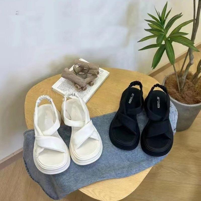 Vintage Ladies Muffin Platform Sandals