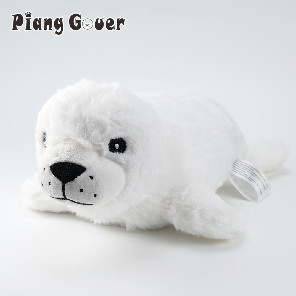 

White Plush Seal Pet Squeaky Sound Toy Cute Animal Dog Toy Puppy Gift белый