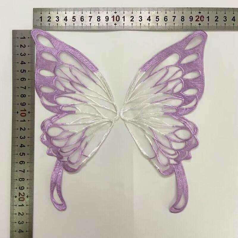 

Крылья бабочки градиентного цвета: Вышитая своими руками кружевная водорастворимая органза шелковая бабочка