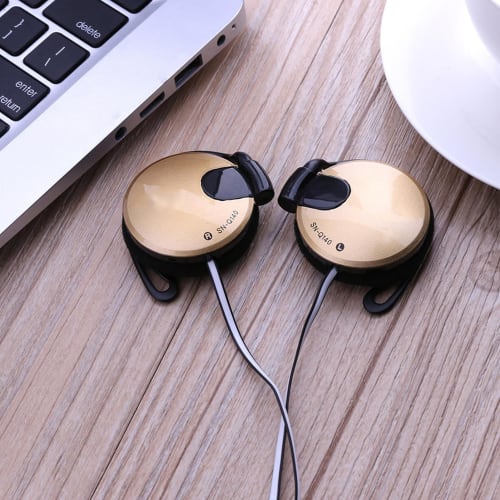 Wired Clip-on Headphones with 3.5mm Earhooks for Fitness | Hiking, Exercise, Over-Ear Gaming, Sports, and Mobile Phone Accessories, Yoga, Exercise, an