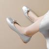 French round head bow versatile light mouth thick heel ballet single shoes minimalist lazy one pedal Mary Jane shoes women