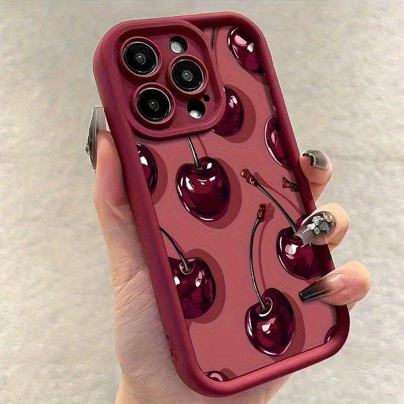 Red Cherry iPhone 17 Pro Max Case: Compatible with iPhone 13, 14, 15, and 16