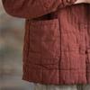 Johnature Women Winter Stand Long Sleeve Coats Warm Pockets Button Women Coats
