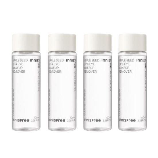 Innisfree Apple Seed Lip & Eye Makeup Remover Gentle & Hydrating 100ml x 4pcs