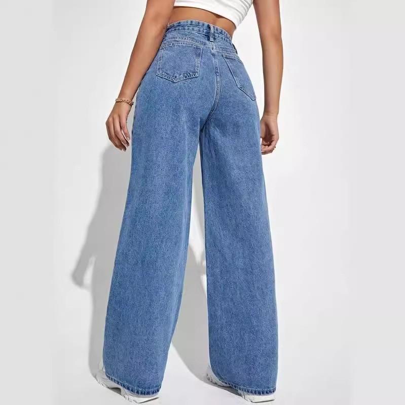 Loose Denim Wide-leg Pants Slim-fit High-waist All-match Jeans