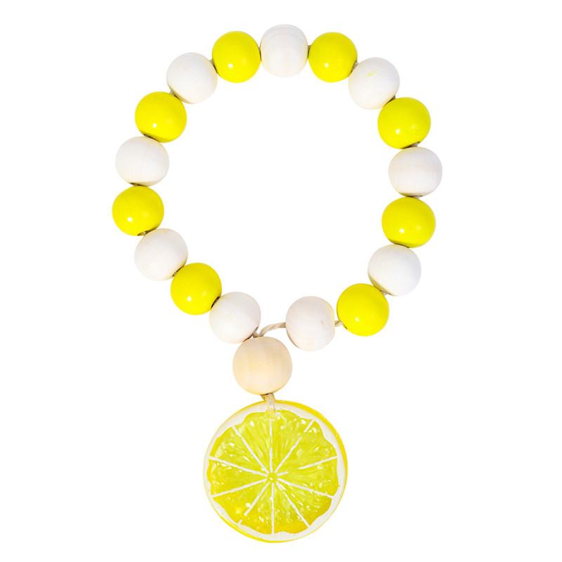 

Гирлянда из деревянных бусин с подвеской в виде лимона, своими руками, поделки, деревенский фермерский дом, настенное украшение в стиле бохо, плетеные кисточки, украшения