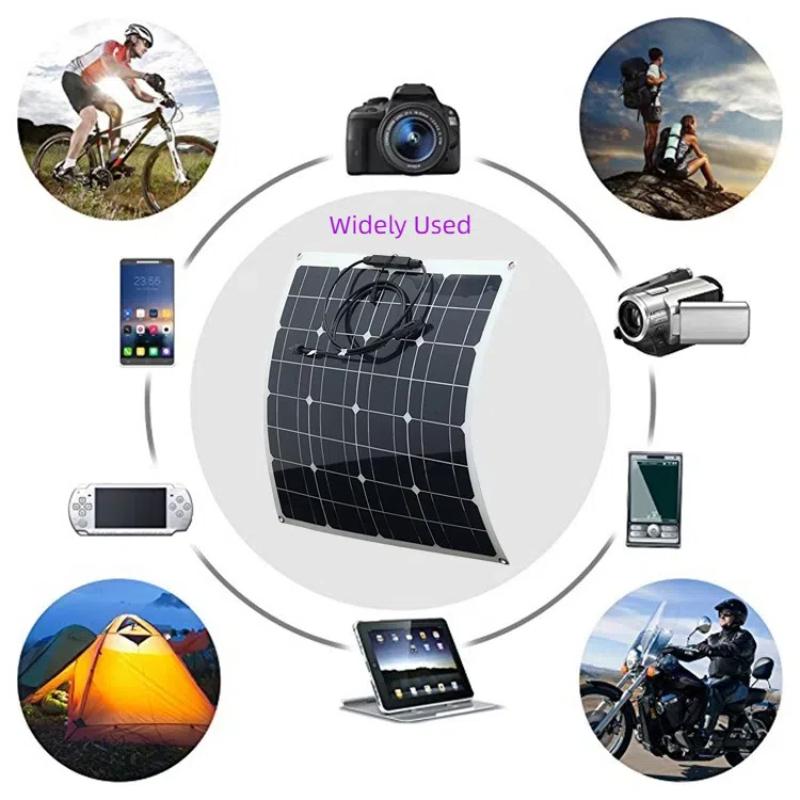 Venkovní monokrystalický 50W poloflexibilní solární panel Panel pro výrobu solární energie Fotovoltaický modul
