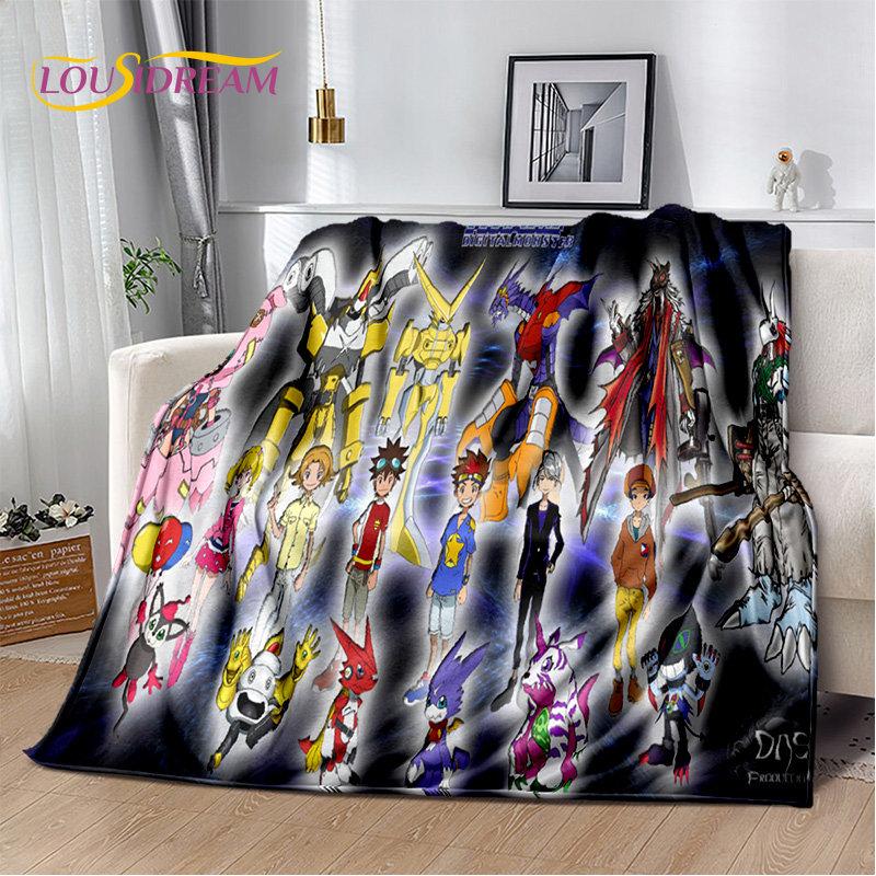 Digimon Adventure Monster Cartoon Soft Plush Blanket,Flannel Blanket Throw Blanket for Living Room Bedroom Bed Sofa Picnic Kids
