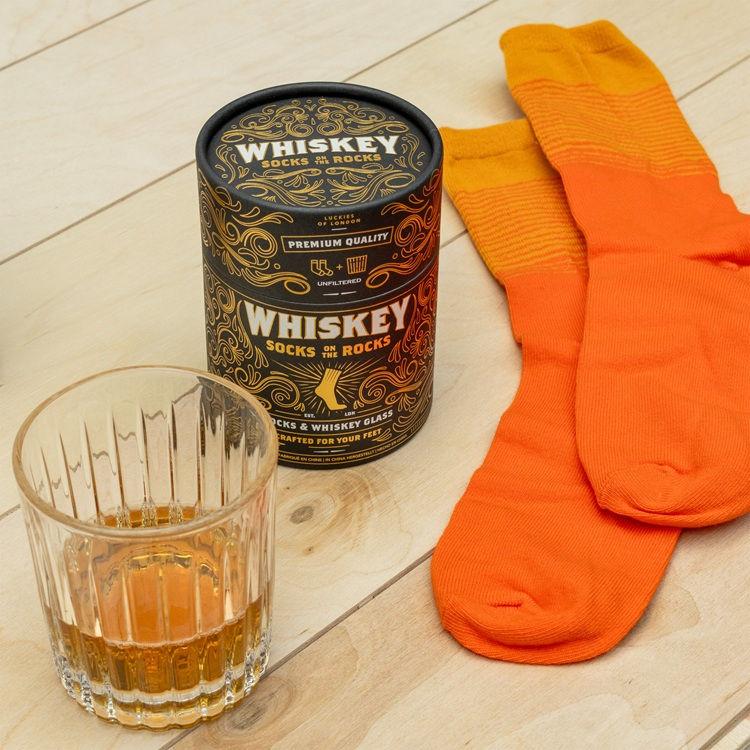 Whiskey Glass and Socks Gift Set for a Man Gadget Drinks Drinks