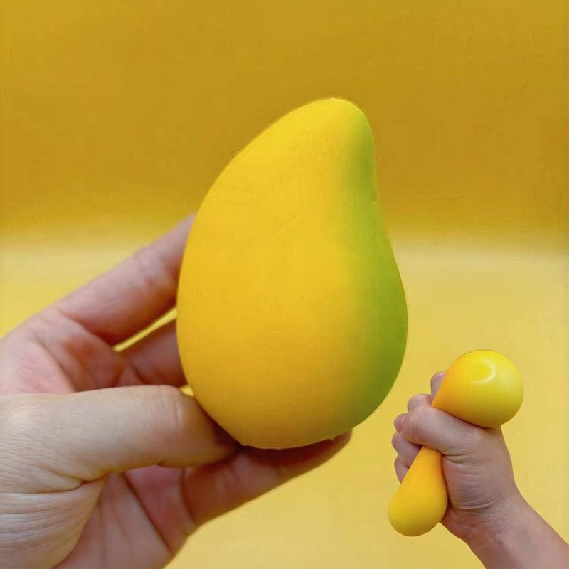 Fruit Shaped Squeezing Balls Red/Green Apple / Peach / Mango Stress Relieving Squeeze Toy Squishy Toy Ornament Gifts