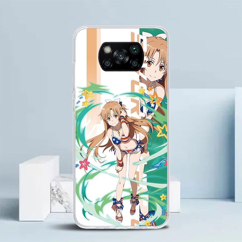 Anime Sword Art Online SAO Phone Case For Xiaomi Poco F7 Ultra X5 X6 X7 Pro M7 Redmi 15C 15 13C 13 12C 12 10C 10 10A 9 9C 9A 9T