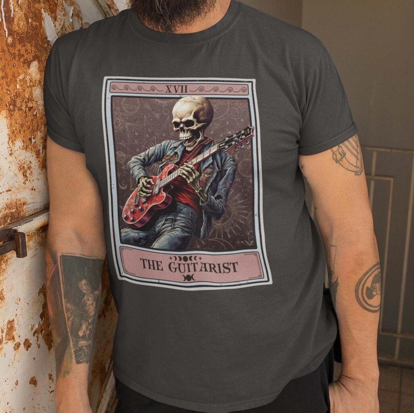 The Guitarist Tarot Card Shirt, Electric Guitar Player XL