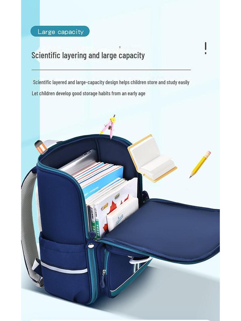 Sesame Baby Boys' Primary School Backpack for Grades 1-6 - One-piece Design