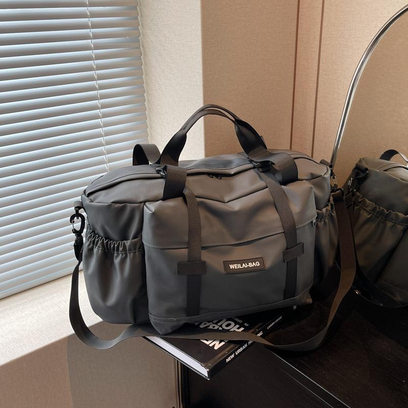 

Дорожная сумка через плечо большой вместимости для мужчин и женщин, легкая, для путешествий на короткие расстояния, для плавания, спорта, фитнеса, сумка для хранения багажа серый