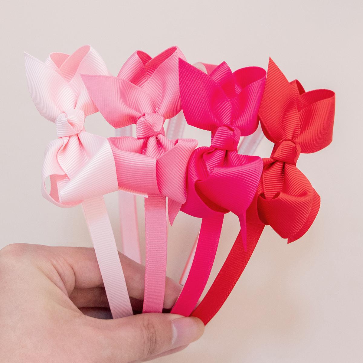 

4pcs Cute 3inch Hair Bows with Hairbands Grosgrain Ribbon Bows Headbands for Girls Children Kids Hair Accessories