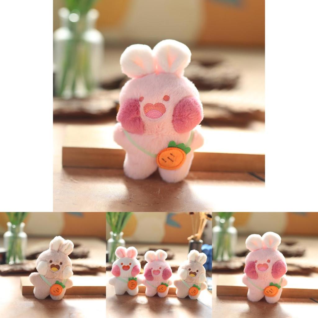 Fluffy Soft Bunny Stuffed Animal Keychain Charms Ideal For Bags And Accessories