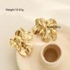 1 Pair Geometric Chic Iron Stud Earrings For Women Fashion Elegant Gold Color Floral Retro Design Earring Daily Wear Jewelry