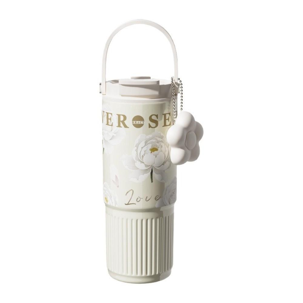 Leakproof Insulated Thermal Cup Floral Printing Vacuum Mug Stainless Steel Tumbler for Lady Girls