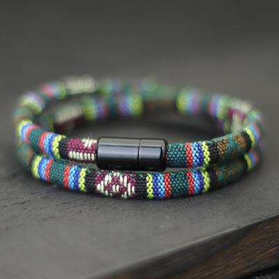 Neu Für Männer Böhmen Seil Armband Gewinnen Magentic Braclet Abenteuer Überleben Braslet Pulseras Hilo Hombre Strand Surf Brazalete